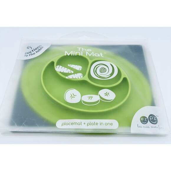 EZPZ The Mini Mat Baby Placemat Food Bowl/Plate Silicone Suction BPA free Green‎ - Picture 1 of 3
